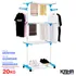 Kaha Varal De Chão Grande De Roupas 3 Andares Dobrável Aço Seca Fácil Cor Branco Com Azul