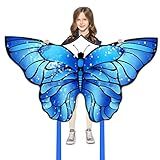 Kaiciuss Pipa Borboleta Para Crianças E Adultos Pipa De Praia De Linha Única Para Iniciantes Pipa Infantil Fácil De Montar Pipas Borboleta Voadoras Para Crianças Vem Com Alça De Pipa De Corda De 3