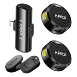 Kaidi Microfone Duplo Lapela Sem Fio Lightning Preto iPhone