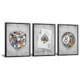 Kalormore Arte De Parede Emoldurada Elegante Com Estampa De Leopardo De 8 Bolas GraffitiCanvas Imagem Vintage Cheetah Print Art Estética Decoração De Quarto