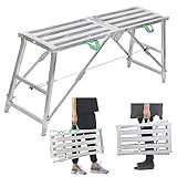 KANBUN Equipamento De Andaime Dobrável Portátil KANBUN Com Altura Ajustável De 200 Cm Escada De Bancada De Aço Para Serviço Pesado Plataforma De Trabalho Multiuso Para Limpeza De Teto Pintura 