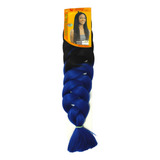 Kanekalon Cabelo Jumbo Hair Tranças Ultra Braid Cor Preto Com Ombre Hair Azul 2 5