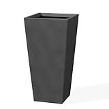 Kante 71 12 Cm A Quadrado Concreto Interior Ao Ar Livre Moderno Vaso Cônico Alto Polido Preto