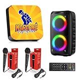 Karaokê Party Box Completo +2 Microfones + Caixa De Som +de 1000 Músicas Videoke Diversas - Sistema Novo
