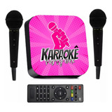 Karaoke Party Box Rosa de 1000 Músicas 2 Microfones