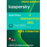 Kaspersky Anti virus 3 Pc 2021 1 Ano Envio Imediato