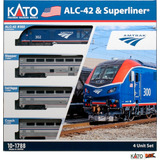 Kato N Amtrak Alc 42 Charger Superliner 4 Unit 10 1788