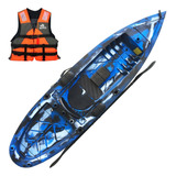 Kayak Kayaker Robalo 1 Seater Sturdy Stable Adventurers Color Camo Blue