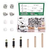 Keadic 270Pcs 3 Em 1 Cam Lock Nuts E Pinos De Madeira Conjunto De Sortimento De Móveis Conexão De Acessórios Porca Parafusos Parafusos Fixadores Conectores Para Armário Gaveta CômoTamanho Único Prata