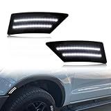 Keegtbox Lente Fumê Branco Dianteiro Para-choque Luzes Marcadoras Compatíveis Com 2019-2023 Ford Ranger Xl Xlt Lariat Lâmpadas Indicadoras Frontais 2 Peças (led Branco)