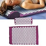 Keenso Almofada De Massagem De Acupuntura Conjunto De Travesseiros Tapete De Ioga Para Massagem Alívio Da Dor Usado No Chão Sofá Cama Com Bolsa De Pano Roxo 