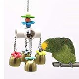Keersi Sinos De Pássaros Brinquedo Com Som Doce Para Papagaio De Animais De Estimação Periquito Calopsita Conure Arara Ecléctus Cacatua Cinza Africana Amazon Lovebird Budgie Finch Gaiola Canária  A 