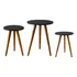 Kelan Trio Mesinhas Redonda Pé Palito Retro Decoração Sala Cor Trio De Mesa Pé Palito Preto