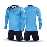 KELME Camisa Masculina Acolchoada De Goleiro Camisa De Goleiro De Futebol Jovem Manga Comprida Kit De Uniforme De Goleiro Para Adultos Azul P