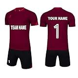 KELME Camisa Masculina De Futebol E Shorts Kit De Uniforme De Futebol Para Jovens Roupa Esportiva De Grama Interna Para Adultos Vermelho M