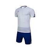 KELME Camiseta Masculina De Futebol E Shorts  Kit De Uniforme De Futebol Para Jovens  Roupa Esportiva De Grama Interna Para Adultos  Branco  PP