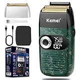 KEMEI Foil Shaver Barber For Men Electric Razor Rechargeable With Beard Trimmer Cordless Lithium Titanium Foil Shavers With Travel Case