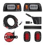 Kemimoto Kit De Luz LED De Carrinho De Golfe DS Deluxe Compatível Com Club Car DS 1993 Up Kit De Luz Legal De Rua De 12 V Farol De LED Atualizado E Lanterna Traseira Com Seta Interruptor De Luz De Perigo Buzina Pastilha De Freio