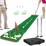 KEMLDIVS Conjunto De Jogo De Pong De Golfe Tapete De Golfe Removível Com 8 Bolas De Golfe 2 Copos E Bandeiras De Golfe 1 Bolsa Portátil Putting Green De Golfe Para Uso Em Jogos De Festa