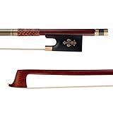 Kerrey 4 4 Pernambuco Octagonal Violin Bow Com Rã De Ébano E Colorido Abalone Slide Snake Wood Grip Arco Violino Estudante
