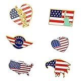 KESYOO 6 Unidades Broche De Bandeira Americana Broche Da Bandeira Americana Broche Patriótico Pinos De Broche Do Dia Da Independência Padrão De Bandeira Liga Viagem Estados Unidos