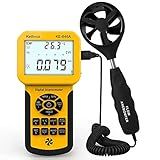 Kethvoz Anemômetro Hvac Cfm Medidor De Velocidade Do Vento Testador De Fluxo De Ar Digital Mede A Velocidade Do Ar Volume E Temperatura Para Sistema De Ca Anemômetro Industrial Com Luz De Fundo Má
