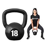 Kettlebell Pintado 18Kg Fixa Para Academia Fitness Cross