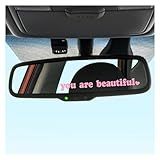 Kewucn Adesivo You Are Beautiful 2 Peças De Adesivos Engraçados De Decoração De Carro Para Espelho Retrovisor De Janela Decalques Universais Fofos De Letras De Vinil Acessórios De Carro Para