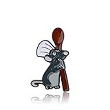 Keychin Broche Remy Rato Engraçado Remy Chef Fãs Presentes Pequeno Chef Mouse Esmalte Pin Remy Rat Jewelry (broche De Rato), Large, Cobre, Cobre
