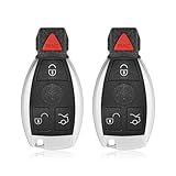 Keylessbest Substituição Para Mercedes Benz 1997 2016 All C CL E G GL ML R S Class Key Fob Controle Remoto IYZ3312 IYZ3317 315MHz 4 Botões Preto 2 