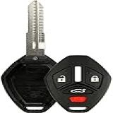 KeylessOption Controle Remoto De Entrada Sem Chave- Sem Corte- Chave De Carro Em Branco- Capa Fob Com Botão De Proteção Para Reparo Externo Da Capa Para Mitsubishi Eclipse Lancer Galant 2007-2012