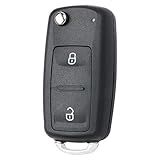 Keymall Controle Remoto De Entrada Sem Chave Flip Key Fob Para VW Volkswagen Transporter Amarok 2010 2011 2012 2013 2014 2015 2016 ID48 Chip 315 433Mhz 2 Botões P N 7E0837202AD 5K0831202AD