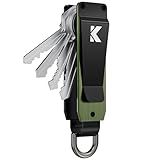 KEYMARX Organizador De Chaves Masculino Compacto Porta Chaves Minimalista Porta Chaves De Metal Porta Chaves Para Chaveiro Prende 2 5 Chaves Verde Militar Escovado Tamanho Nico