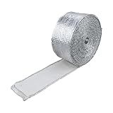 KiBcsLic Alumínio E Fibra De Vidro Para Proteção Contra Altas Temperaturas- Versátil E Ao Calor- Material Refletivo- 2mm X 50mm X 10m