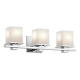 Kichler Tully 24 Vanity Em Cromo Banheiro Moderno Com Vidro