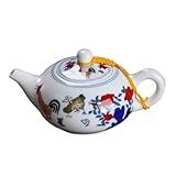 KICHOUSE Bule Jogo De Chá Chinês Gongfu Chaleira De Chá Chinesa Chaleira Para Fogão Máquina De Chá Chaleira Chinesa Chaleira Portátil Pote De Água De Porcelana Antiguidade Cerâmica China