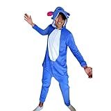 Kigurumi Macacão Com Capuz Adulto Unissex Pijama Cosplay Stitch Azul P 