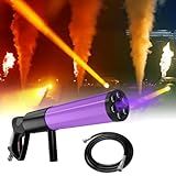 Kiinsehtoq Jato De Co2 Portátil- Máquina Fumaça Canhão Com Luzes Led Rgb- Pistola Coluna Dióxido Carbono- Equipamento Efeitos Palco- Mangueira E Tubo Para Eventos-Casamentos-Shows-Festas-Clubes- Pac