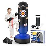 Kilpkonn Saco De Pancada Para Crianças Conjunto De Saco De Boxe Inflável De 170 Cm Com Luvas E Bomba Azul