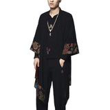 Kimono Blusa Larga Estilo Oriental Estampa Tribal Unissex