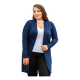 Kimono Fenimino Cardigan Canelado Malha Longo Casaco Jaqueta