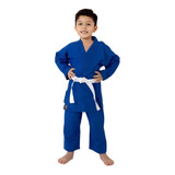 Kimono Infantil Judô Jiu Jitsu Reforçado Azul Faixa