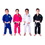Kimono Infantil Judo Jiu Jitsu Reforçado Liso faixa Gratis 