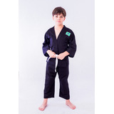 Kimono Infantil Liso Reforçado Preto   Faixa Branca Grátis