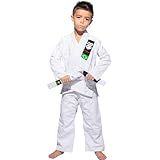 Kimono Infantil Reforçado Faixa Simples Branca Jiu Jitsu Judô Karatê Artes Marciais Juvenil Secagem Rápida Oficial Gorilla BR Idade 9 Anos 10 Anos Regular Branco 