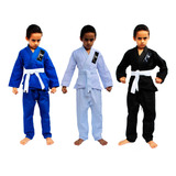 Kimono Infantil Trançado Leve Jiu Jitsu Judo Faixa