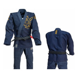 Kimono Jiu jitsu Bjj Krieger Phantom Azul Marinho E Dourado