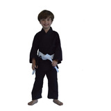 Kimono Jiu Jitsu Combate Preto Torah Infantil C Faixa Bco