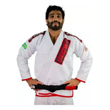 Kimono Jiu jitsu Keiko Ouro Branco Trançado Top De Linha