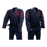 Kimono Jiu jitsu Krieger Phantom Azul Marinho E Vermelho